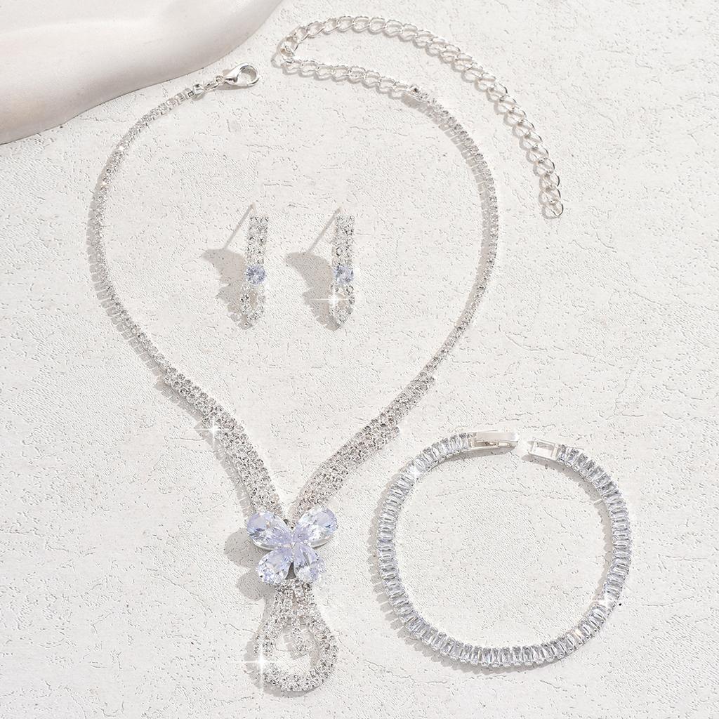 Fashion Zircon Pendant Jewelry Set Bridal Jewelry Bracelet Earrings Necklace Set Jewelry Set