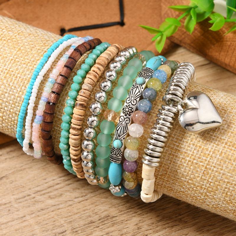 Neues Kokosnussperlen Perlen Elastische Schnur Herrenarmband Armband Armband