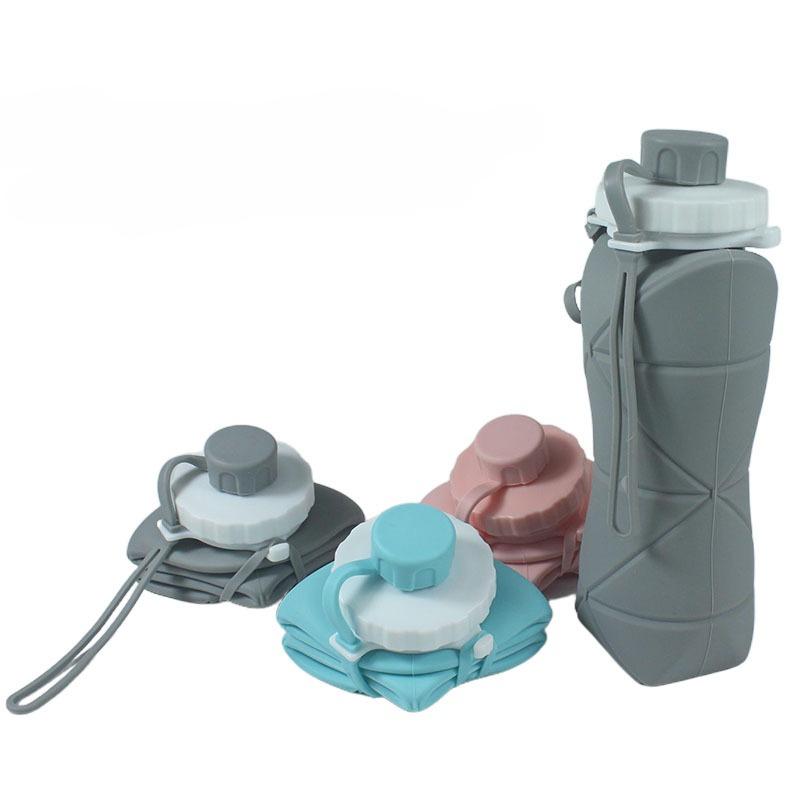 Silicone Collapsible Water Bottle - Portable Foldable Travel Cup for Outdoor Sports & Hiking