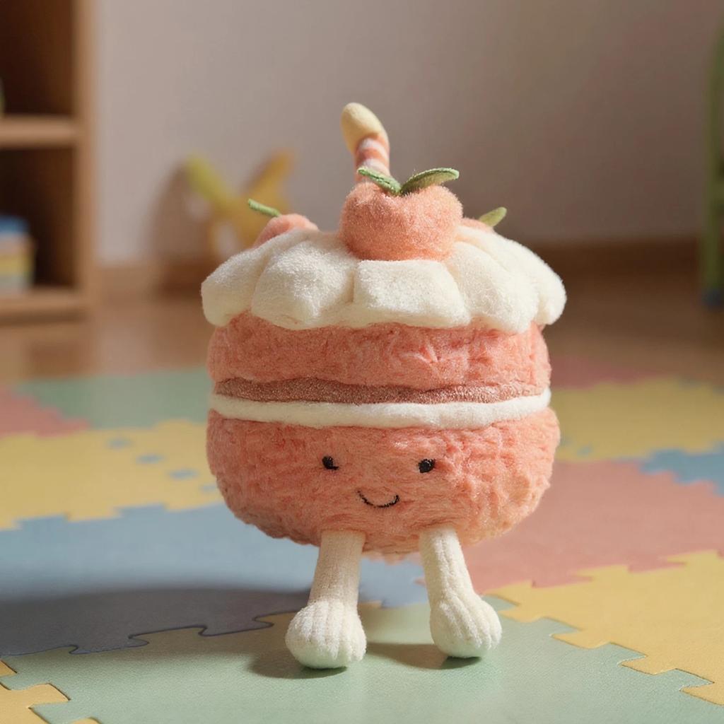 Jelly Cat UK for Fun Peach Birthday Cake Gift Cute Doll Plush Toy Cotton Fabric PP Cotton Filling Shanghai Exclusive