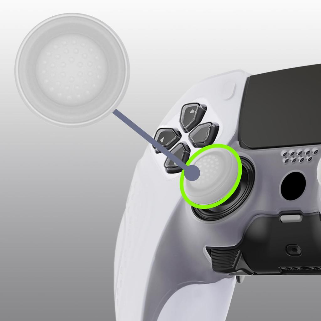 PlayVital silicone cover case for PS5 Edge soft rubber protector skin for PS5 Edge wireless includes thumb grip Edition Clear non-slip controller,