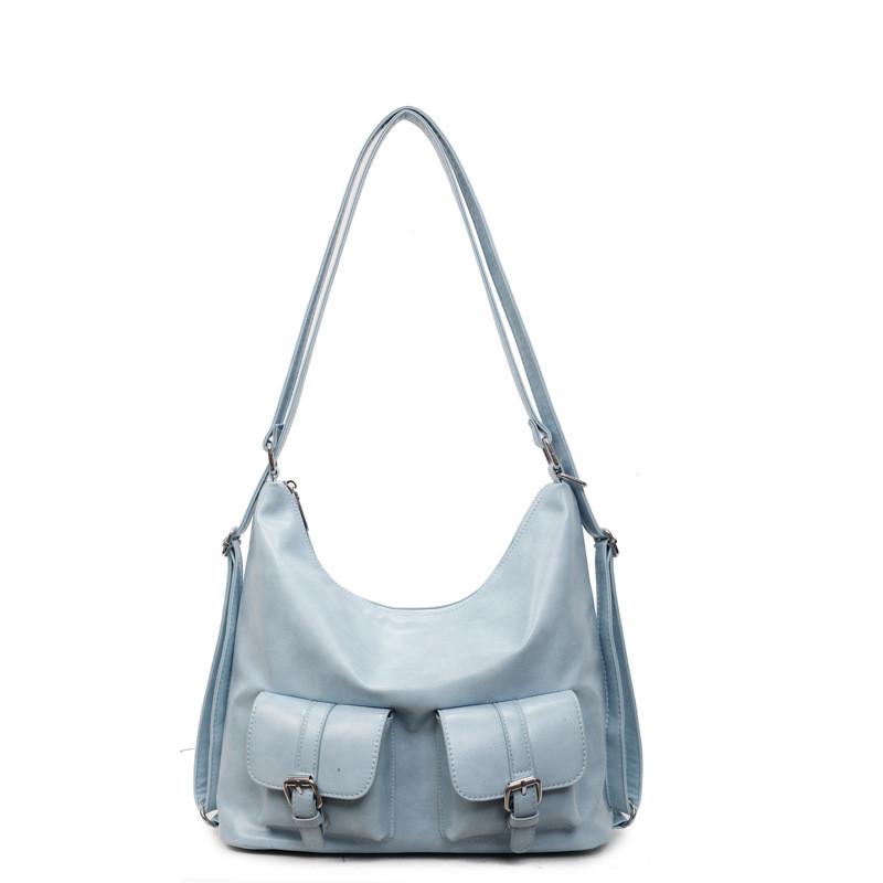 Multi Pocket Solid Color Handbag Single Shoulder Underarm Bag Backpack Fashion
