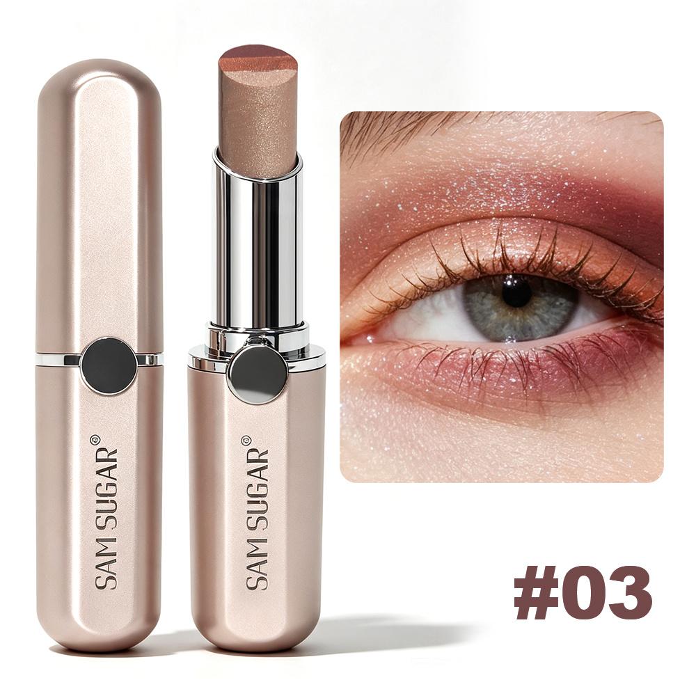 SAM SUGAR Stick Ombretto Cremoso Tricolore Cambiamento Graduale Highlighter e Blush Scintillante Non Disturbante Impermeabile