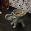 Luxury Ceramic Ge Ware Elephant Storage Tray - Living Room Ornament & Key Holder Housewarming Gift