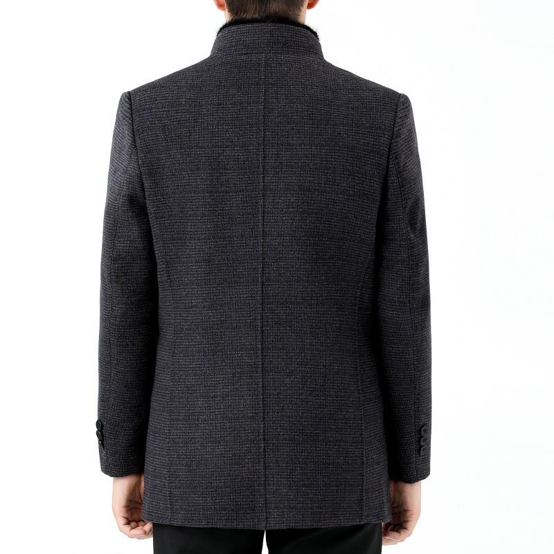Winter Double-sided Cashmere Coat for Men, Mink Collar, Down Gallbladder Stand-up Collar, Thickened Removable High-end Woolen Woolen Coat