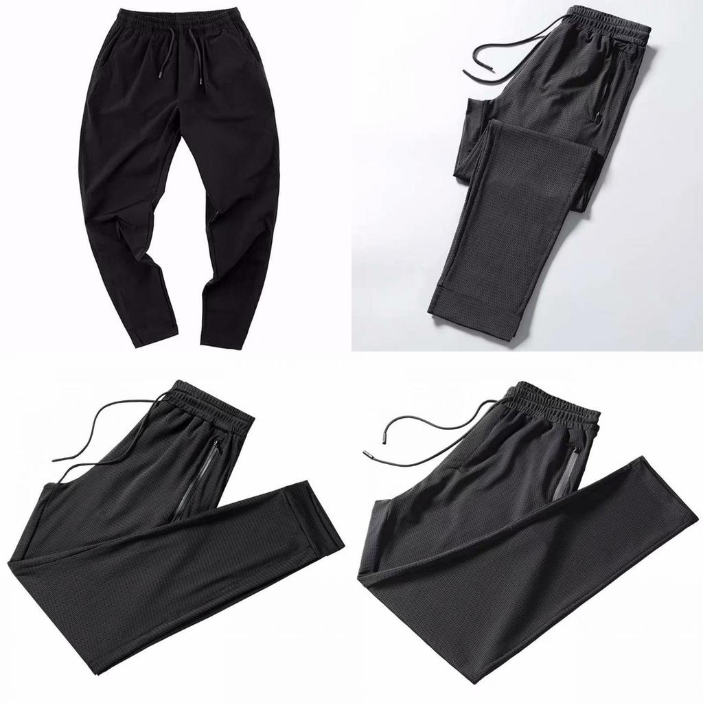 Ice Silk Mesh Mens Casual Pants With Drawstring Waist For Summer Activewear