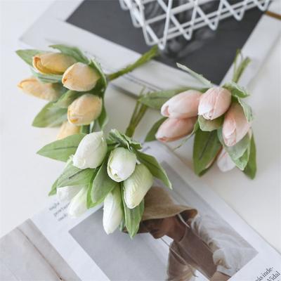 Home Garden Wedding Decoration Party Spring Tulip Bouquet DIY Supplies Fake Flowers
