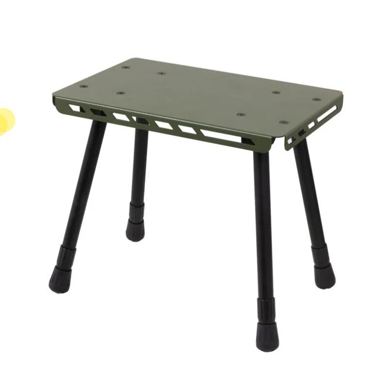 Metal Camping Folding Telescopic Stool Multi-use Tactical Mini Desk Chair Adjustable Outdoor Gear Portable Support Stand