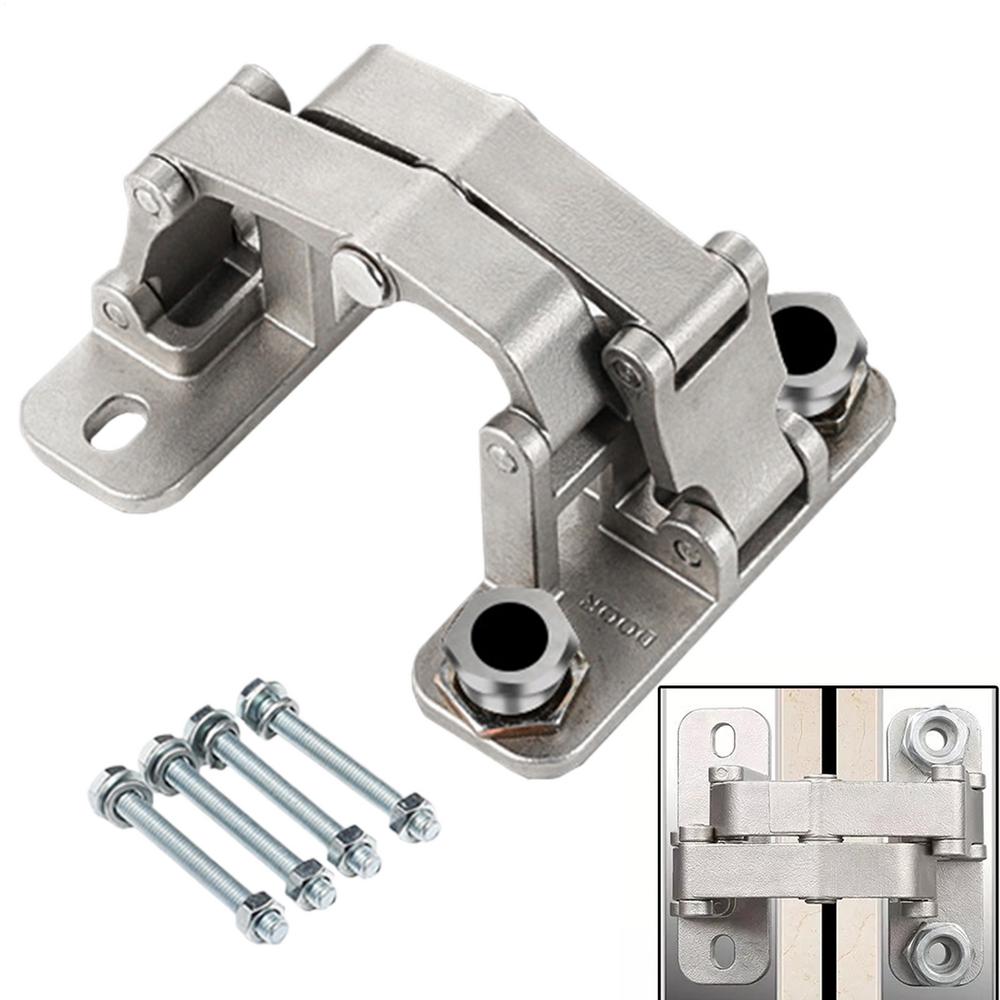 Dobradiças de Porta Secreta Aço Inoxidável de Alta Resistência Dobradiças Ocultas Multifuncionais Grande Abertura Dobradiça Invisível para Porta de Pedra