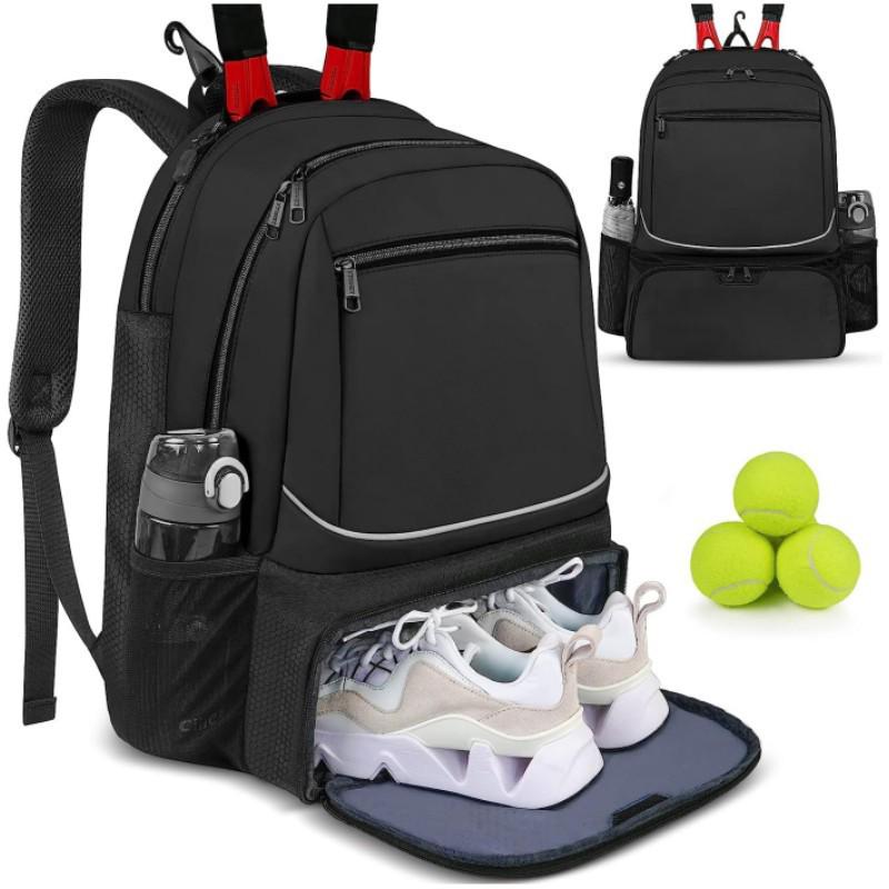 Großer Sportschläger-Rucksack mit separatem Schuhfach und mehrschichtigem Stauraum für Reisen