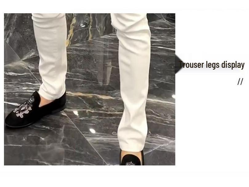 2024 Trendy Men's Black Slim-Fit Jeans: High-End European Business Casual