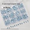 Nail Art Irregular Rhinestones: 12-Grids Mixed Color Flat Back Resin Gems