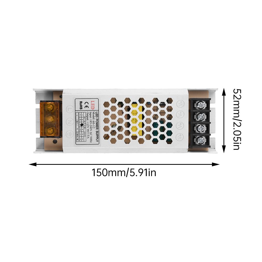 Ultra Thin Driver LED Strip Voltage Stabilizing Power Supply Lighting Transformers DC 220V To 12V 60W 100W 200W