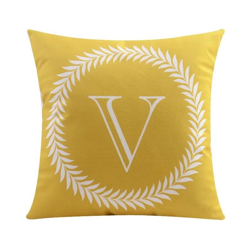 45*45CM 26 English Letters Plush Pillowcase Wedding Party Festival Decoration Sofa Office Seat Car Cushion Cover Home