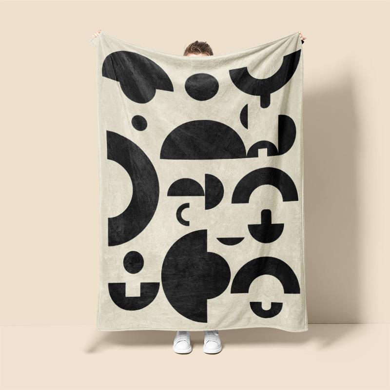 Couverture Couleur Morandi Design Graffiti Botanique Abstrait Minimaliste Scandinave Couverture de Canapé Café Maison Double Usage