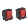 5PCs Rocker Switch 16A 250V 4 Pin with Red Light Industrial Control Accessory 31 X 25mm