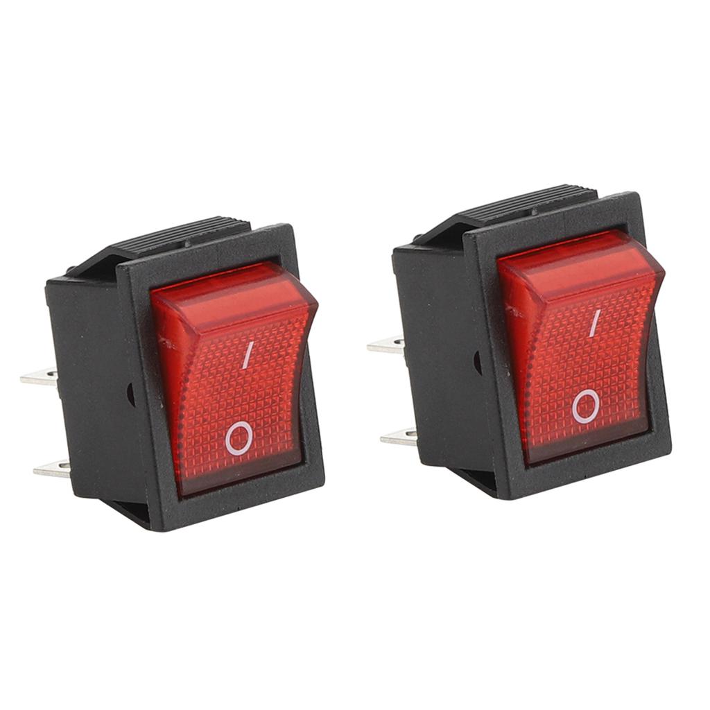 5PCs Rocker Switch 16A 250V 4 Pin with Red Light Industrial Control Accessory 31 X 25mm