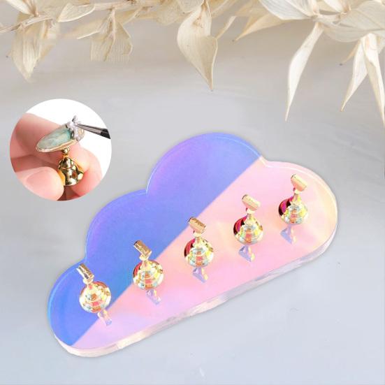 1 Set Decorative Non-Slip Practical Sparkling Magnetic Nail Holder Practice Training Display Stand False Nails Holder
