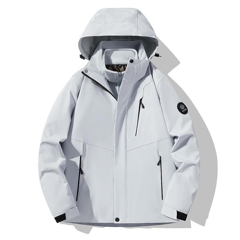 New Outdoor Three-in-one Stormtrooper Men Autumn and Winter Windproof Waterproof Mountaineering Clothing Couple Polar Fleece Warm Two-piece Set