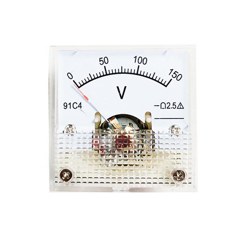 DC Voltmeter Analog Voltage Meter Mechanical Pointer Type 91C4-V Volt Meter 45*45mm