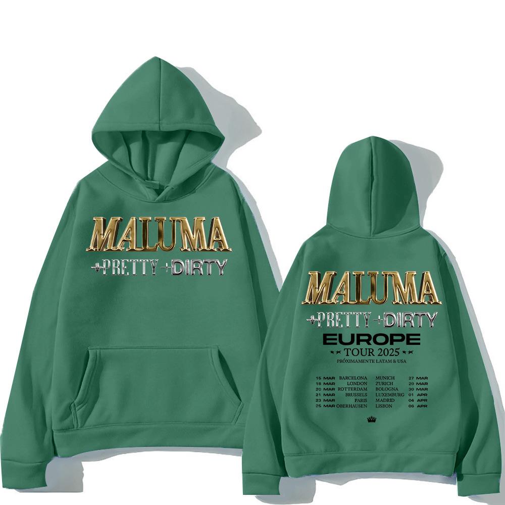 Maluma Europet Tour Print Hoodies Men's Hip Hop Fashion Clothing Sweatshirts Fashion Unisex Pullovers Casual Streetwear