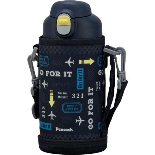 The-peacock Thermos Industry (The-peacock) Peacock Water Bottle, Sports Drink Compatible, One-Touch Opening, Direct Drinking, Kids Size, 800ml, Dishwa