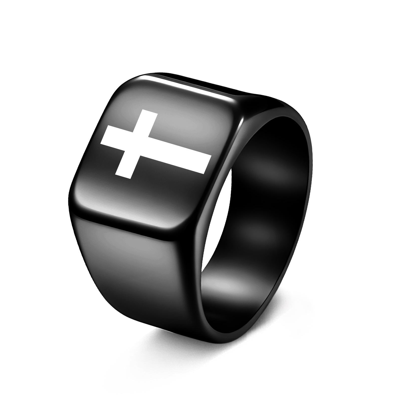 

Punk Seal Design Jewelry Hip Hop Cross Ring European and American Hand Jewelry 13