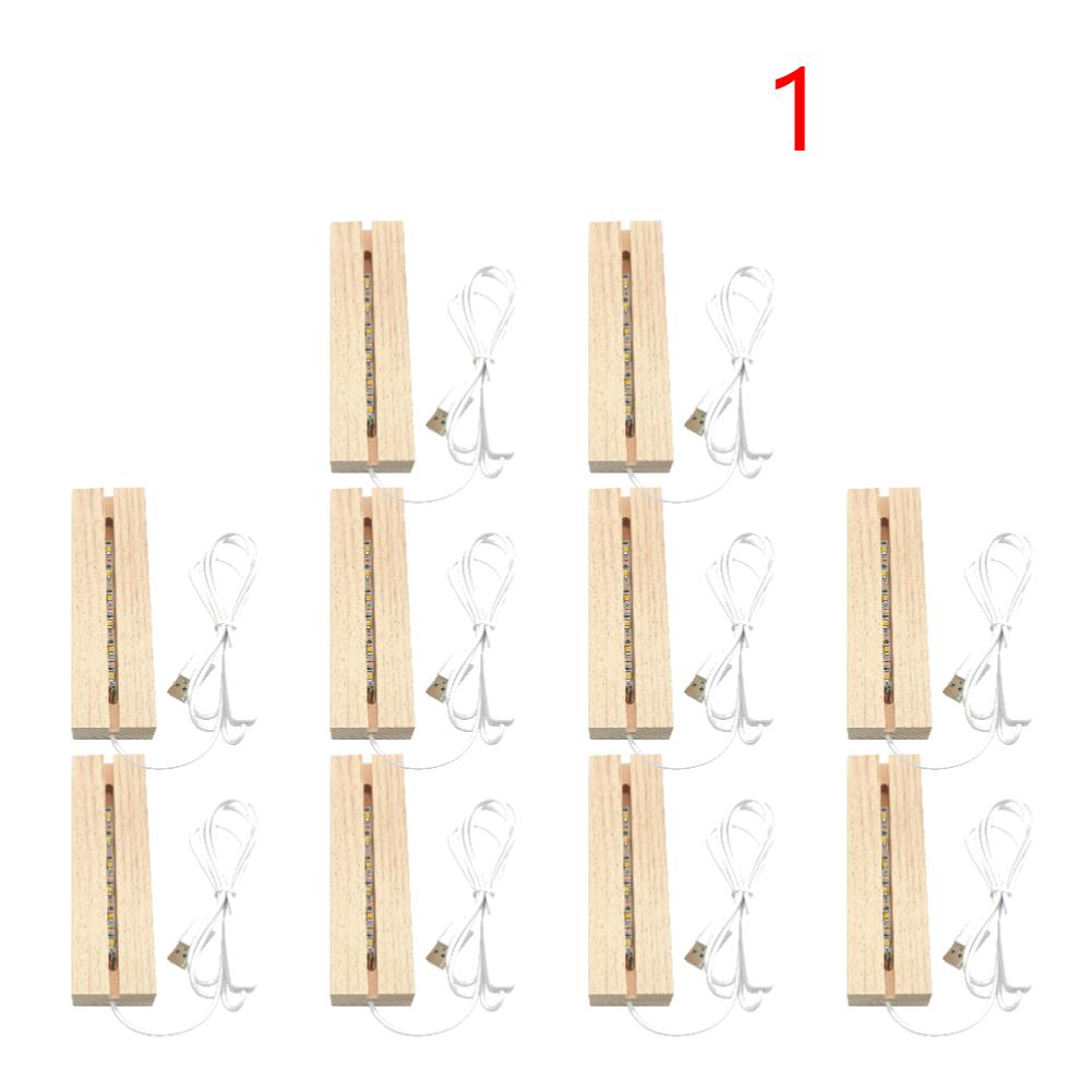 1-10 STÜCKE LED Holz Licht Display Kristall Holz Beleuchteter Sockel Ständer Acryl Lichtplatte Sockel USB Holzsockel für Resin Art Licht