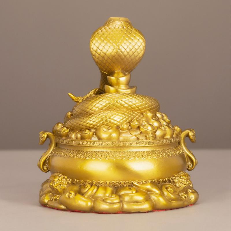 Secret Text Dropshipping Chinese Style Brass 12 Zodiac Snake Wealth Feng Shui Lucky Fortune Ornament Copper Craft