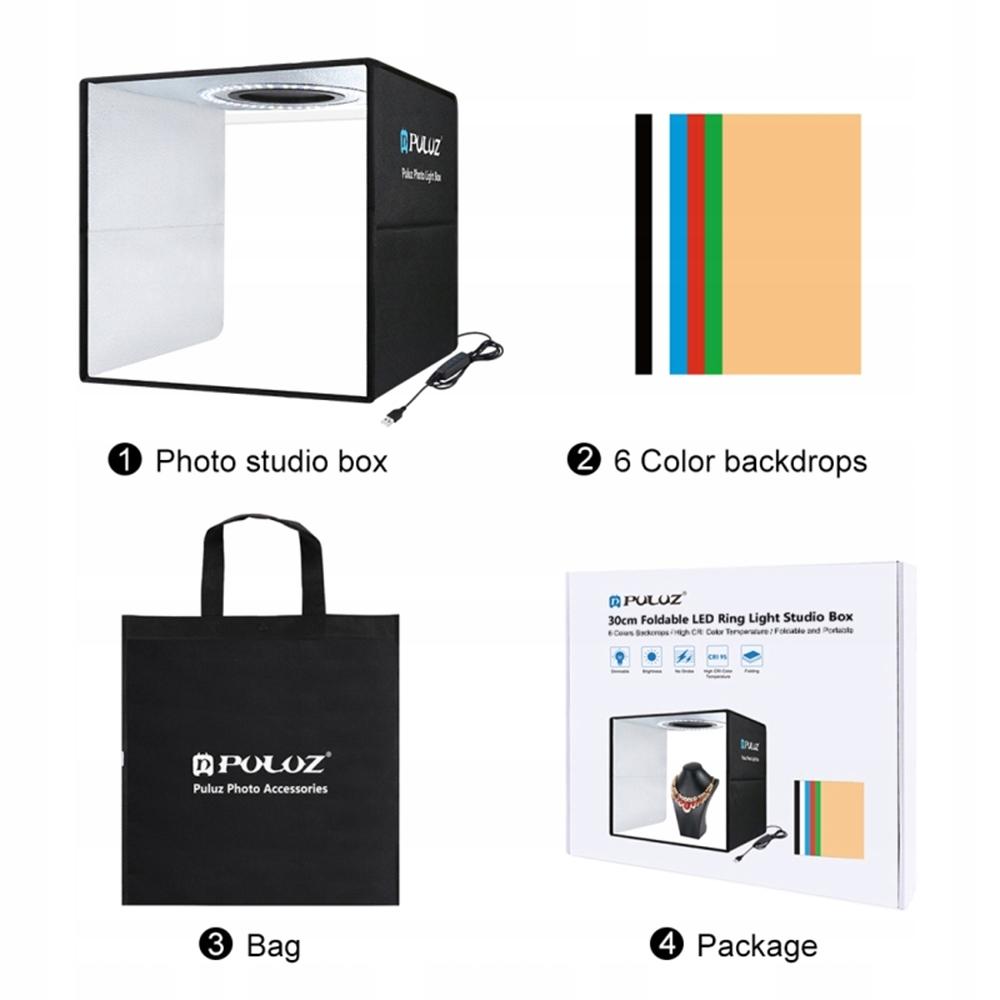 Shadowless Photographic Tent 25cm Puluz For Product Photos LED 5500K