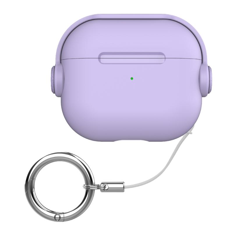

Earphone Case Cover for 2 Full Protections AntiScratch TPU with Convenient Straps світло-фіолетового кольору