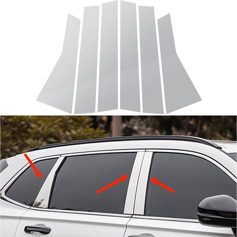 Silvery Car Window Trim Covers Center Film Column B C Pillar Posts Sticker Car Accessories For HONDA CRV 2017-2022 Plated
