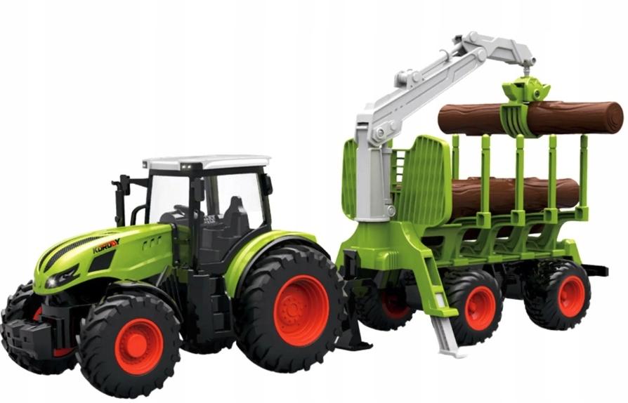 Tālvadības pults traktors ar piekabi, koka