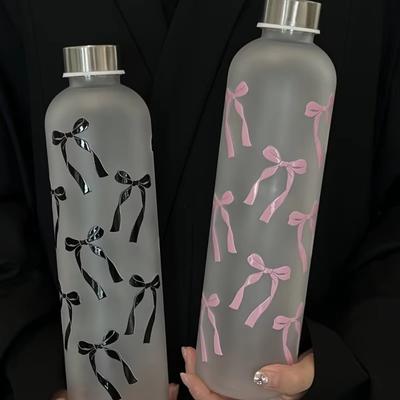 Schleifenmuster Wasserflasche Anti-Rutsch Schul-Trinkbecher Tragbar Mattierte Sportflasche