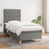 Exclusive House - Slatted Bed Base with Mattress Dark Grey 80x200 Cm Fabric