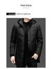 Winter 2025 Men's High Loft Warm Cotton Jacket with Detachable Hood for Middle-Aged and Elderly Business Wear.