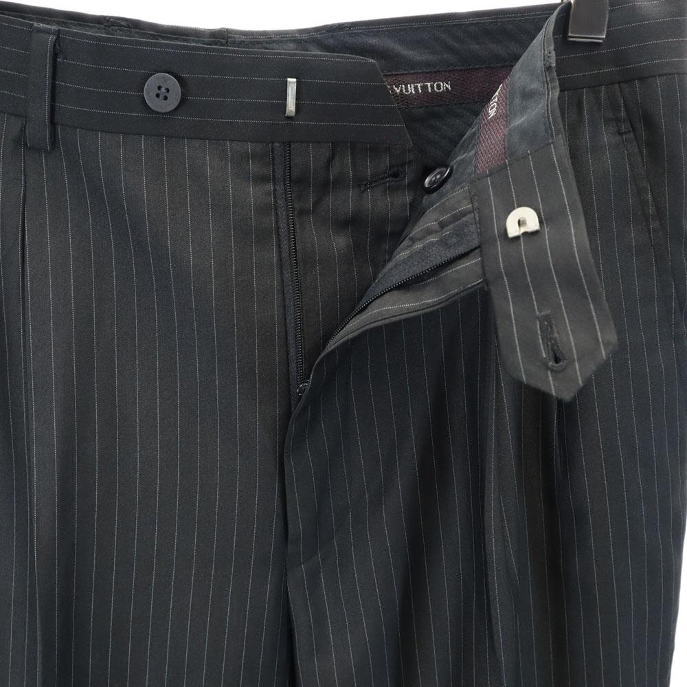 Louis Vuitton Striped Pattern Suit Setup 48/32 Charcoal Gray Men's Used