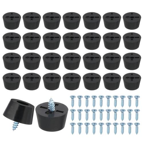 PATIKIL Rubber Furniture Feet Pads, 15x12x8mm, Anti-Vibration, Anti-Slip Bumpers, 3mm Screw-In Round Black Pads, for Electronics, Furniture, Cutting B