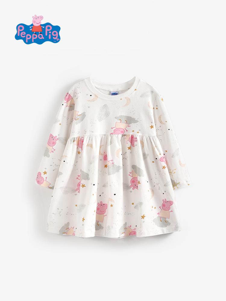 Peppa Pig Girls' Long Sleeve Cartoon Dress - Autumn Collection