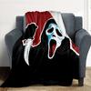 1PC Ghostface Scream Outdoor Flannel Throw Blanket - HD Printed Lightweight Soft Warm All-Season Blanket for Sofa, Bed, Travel, Camping 034