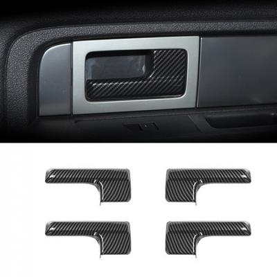 Interior Door Handle Frame Decor Cover Trims for Ford F-150 2009-14 Carbon Fiber
