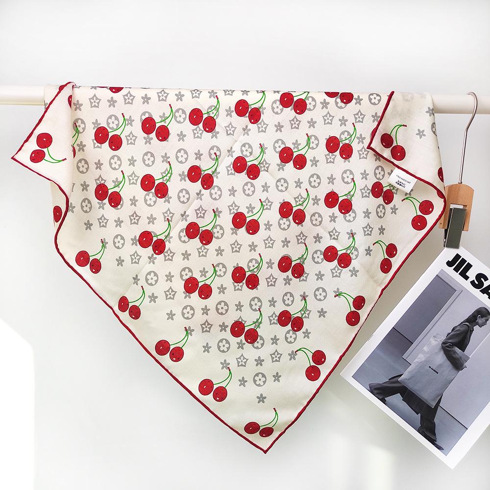 Cherry Girl Autumn/Winter Korean Style Real Silk & Wool Scarf - Warm Medium Square Shawl