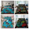 Cool Multicolored Gamepad 3D Digital Printing Quilt Set Three-Piece Set To Customize