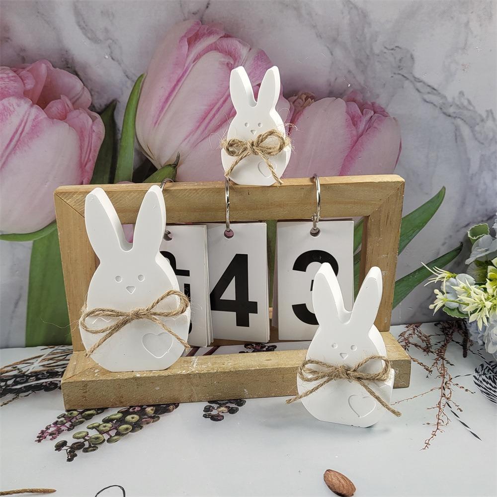 Love Egg Rabbit Ornament Mold Easter Rabbit Decoration Cement Gypsum Mold DIY Silicone Mold