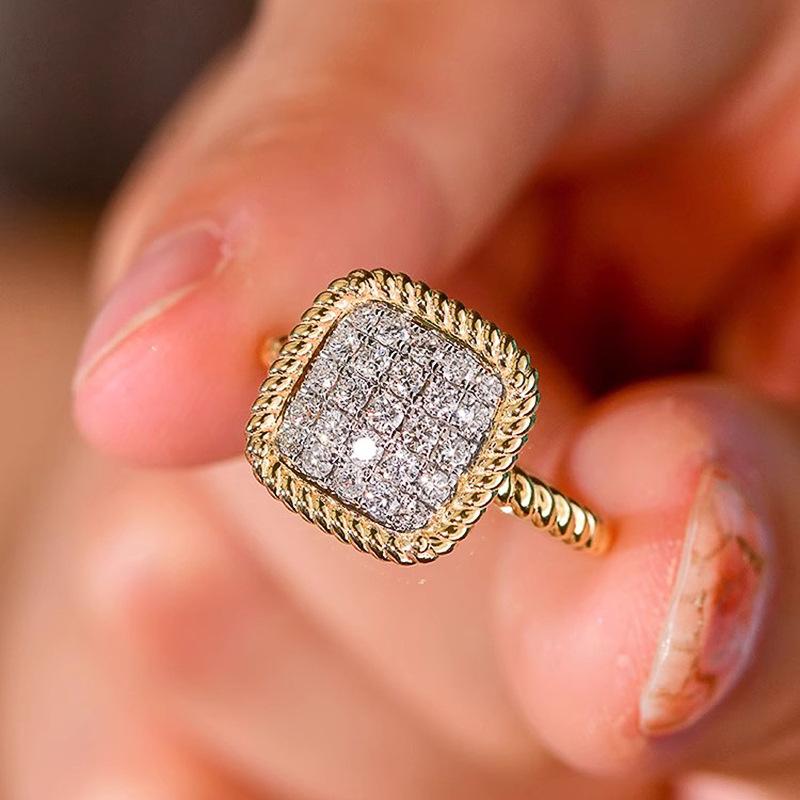 

Кольцо в стиле «маленький аромат», легкая роскошь для женщин, микроинкрустированный циркон, блестящее одинарное кольцо, модное и элегантное французское кольцо 10