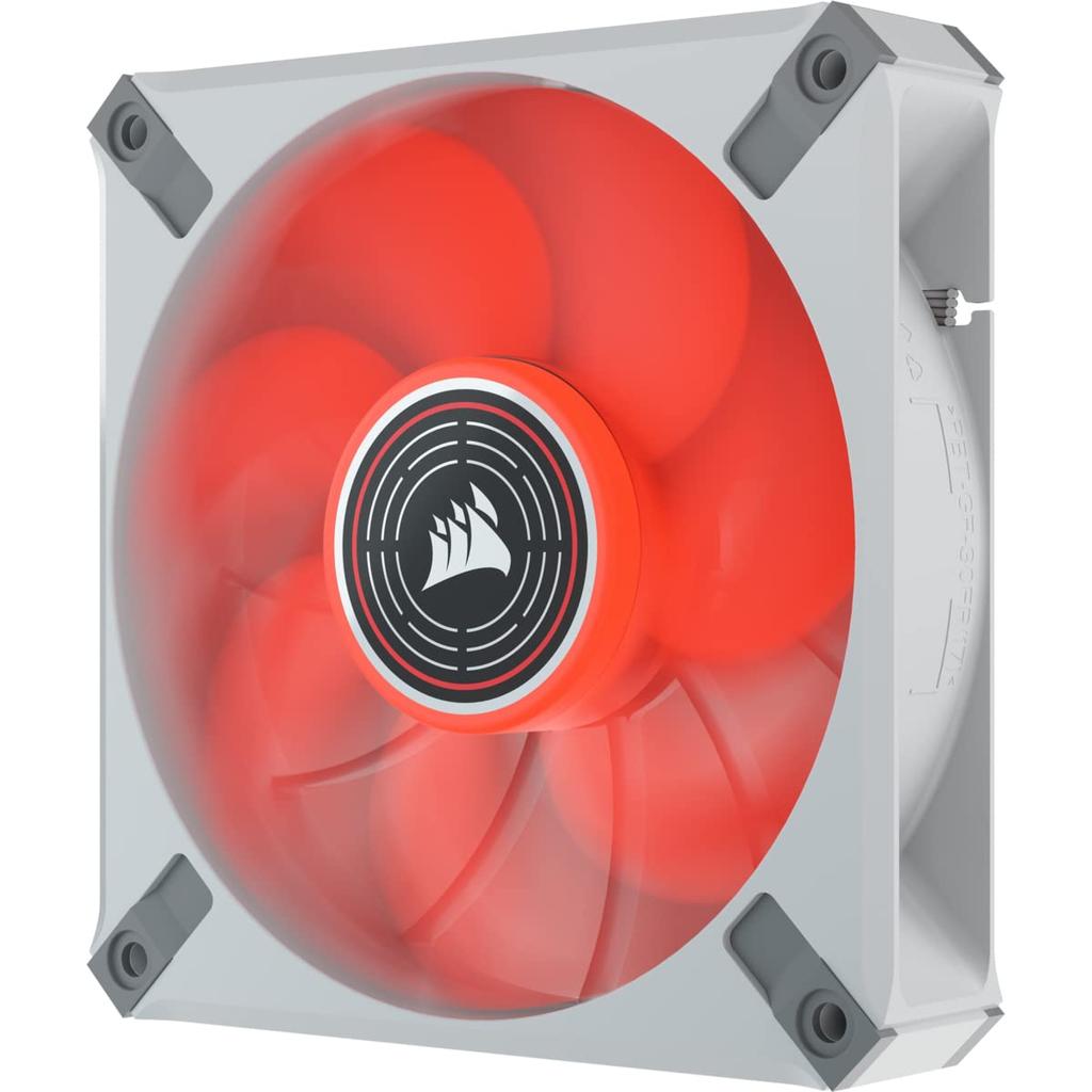 CORSAIR ML120 LED White 120mm Magnetic Levitation Red LED Fan with Single Pack ELITE, Frame, AirGuide, CO-9050126-WW
