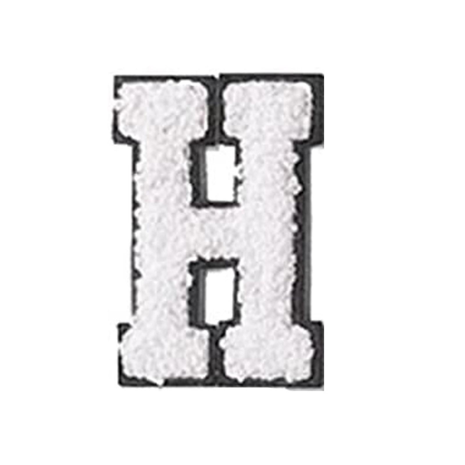 

Английские буквы алфавита полотенце вышитые нашивки для детской одежды сумки джинсы пришить аксессуары DIY имя патч аппликация H белый