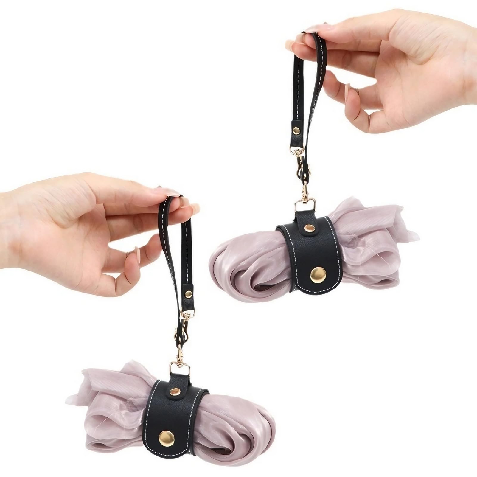 

CAWKAY Scarf Holder Set of 2, Scarf Clips for Scarves, Stoles, Cardigans, Shawls, Adjustable Belt Buckle (Black)