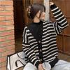 Korean Version Striped Sweater Cardigan Jacket Women Spring and Autumn Westernized Loose and Versatile Outerwear Top Sweater