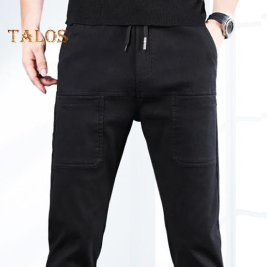 Sommer Vår Is Silke Bukser 6 Lommer Patchwork Plus Størrelse Rette bukser Ensfarge Vanntett Elastisk midje Daglig Bukser for Arbeid Skolereiser